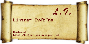 Lintner Ivána névjegykártya